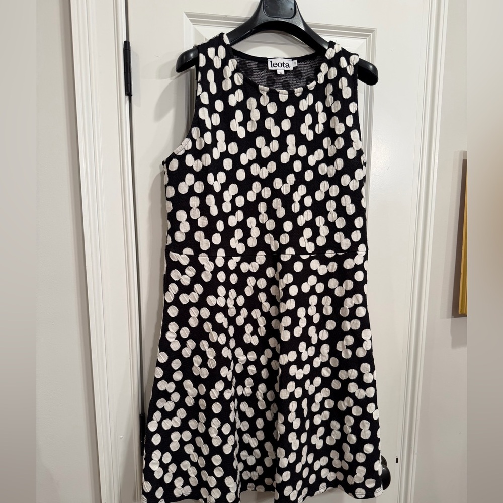 Leota Black and White Polka Dot Dress